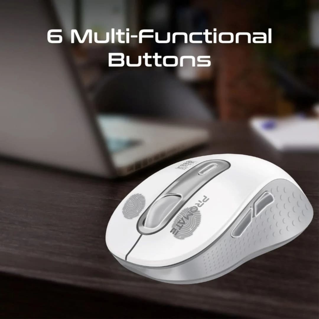 Promate Ken Dual Mode Wireless Mouse - White — thumbnail 3 of 5