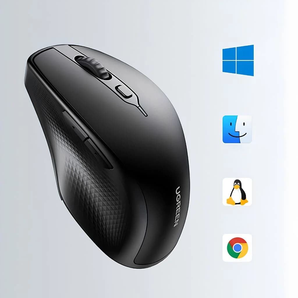 UGREEN MU101 Ergonomic Optical Wireless Mouse - Black — thumbnail 3 of 3