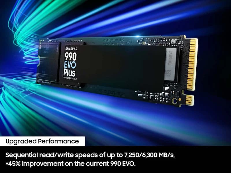 Samsung 990 EVO Plus 2TB NVMe PCIe Gen 5.0 M.2 SSD – Up to 7,250 MB/s Read, 6,300 MB/s Write, Intelligent TurboWrite 2.0, HMB Technology — thumbnail 8 of 9