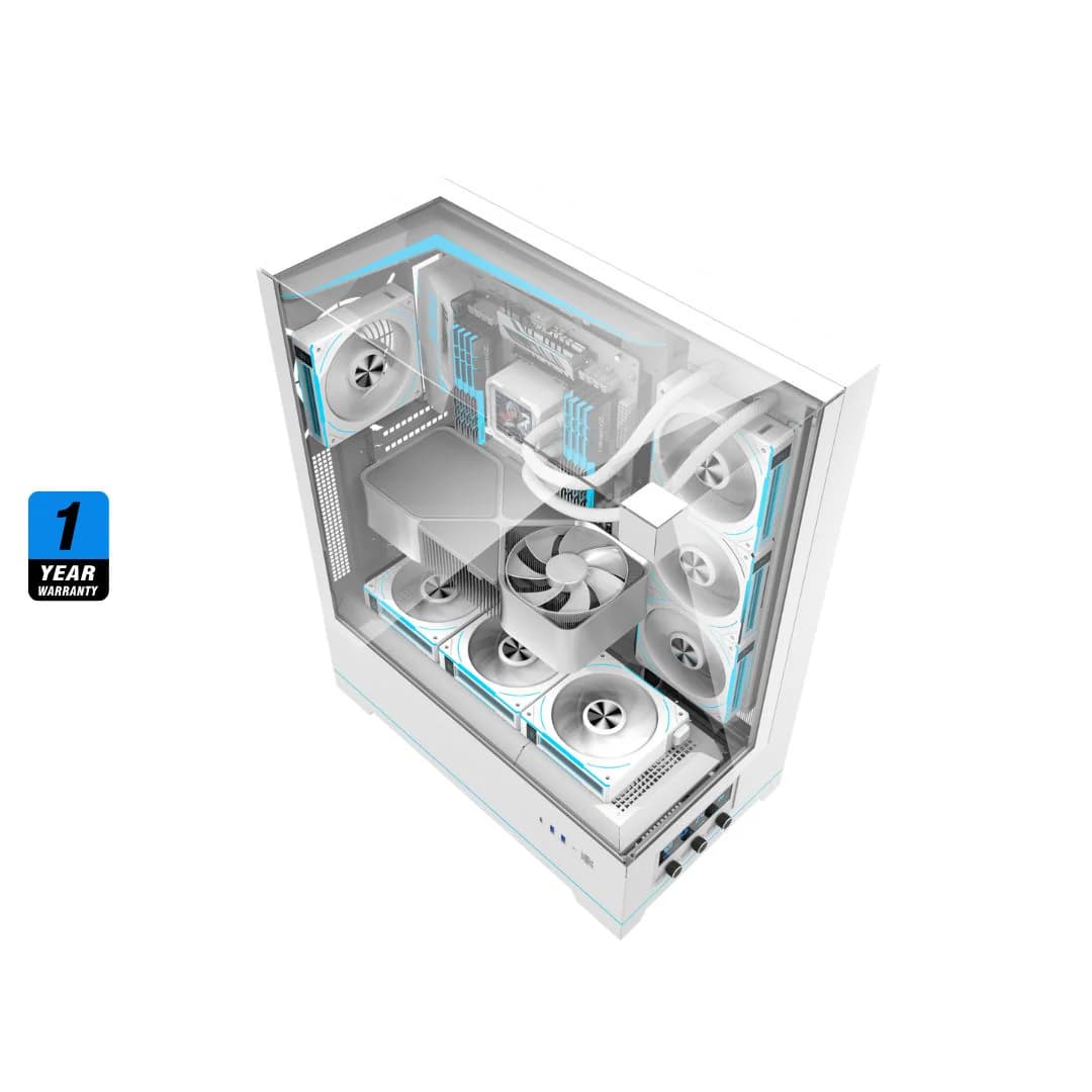DarkFlash DY450L Pro Mid Tower Case - White — thumbnail 3 of 9