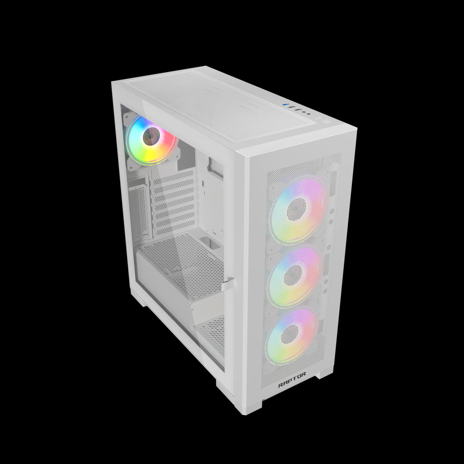 Raptor 290-XL ARCTIC HAWK RGB Mid Tower Case - White — thumbnail 9 of 10
