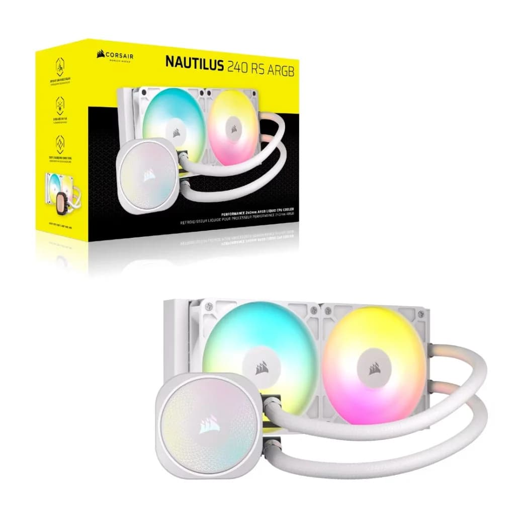 Corsair NAUTILUS 240 RS ARGB Liquid CPU Cooler - White — thumbnail 2 of 5