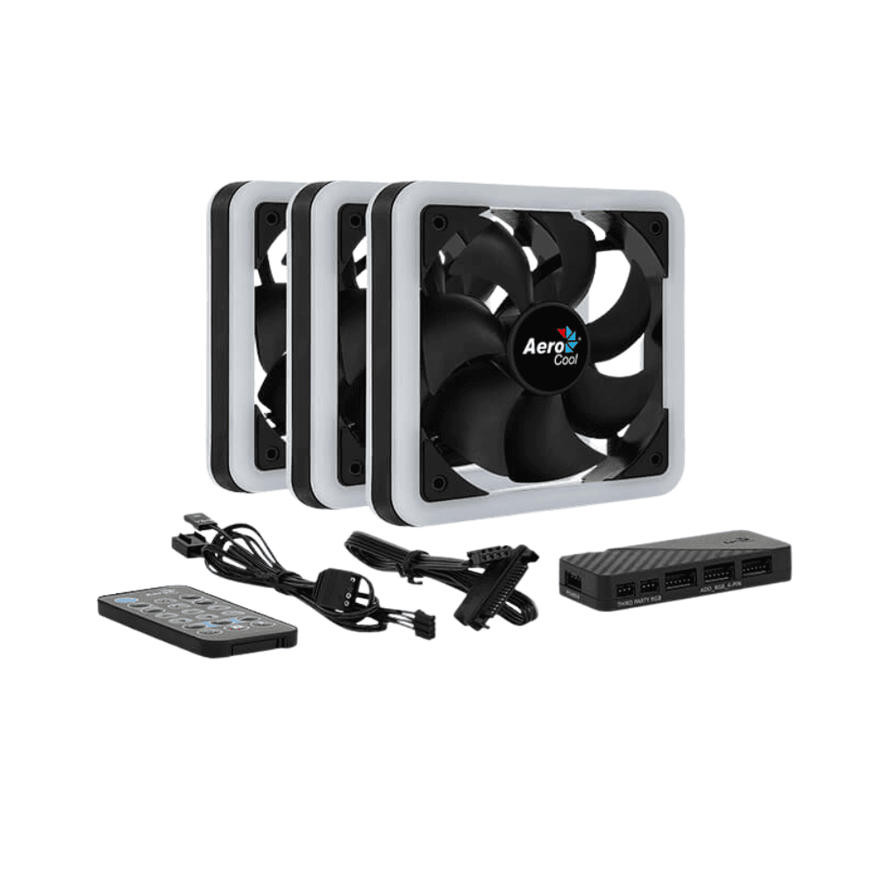 AEROCOOL FAN CASE EDGE 14 PRO 3X140mm ARGB BLACK+ REMOTE CONTROL — thumbnail 2 of 5