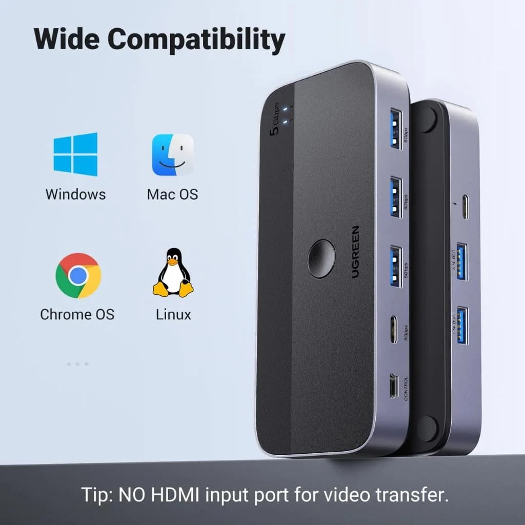 UGREEN UG-15705 USB 3.0 Computer Sharing Switch 2-in-4 Hub — thumbnail 4 of 4
