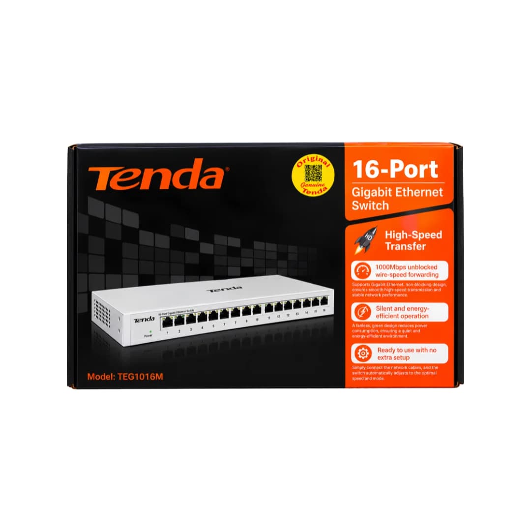 Tenda TEG1016M 16-Port Gigabit - Ethernet Network Switch — thumbnail 2 of 2