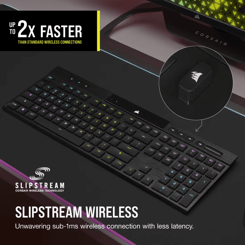 CORSAIR K100 AIR WIRELESS RGB Ultra-Thin Mechanical Gaming Keyboard — thumbnail 5 of 5