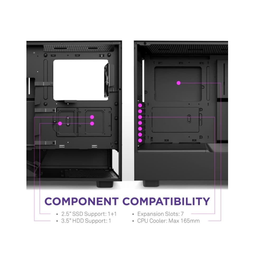 NZXT H5 FLOW RGB (2023) ATX Mid-Tower Case – Black — thumbnail 4 of 5