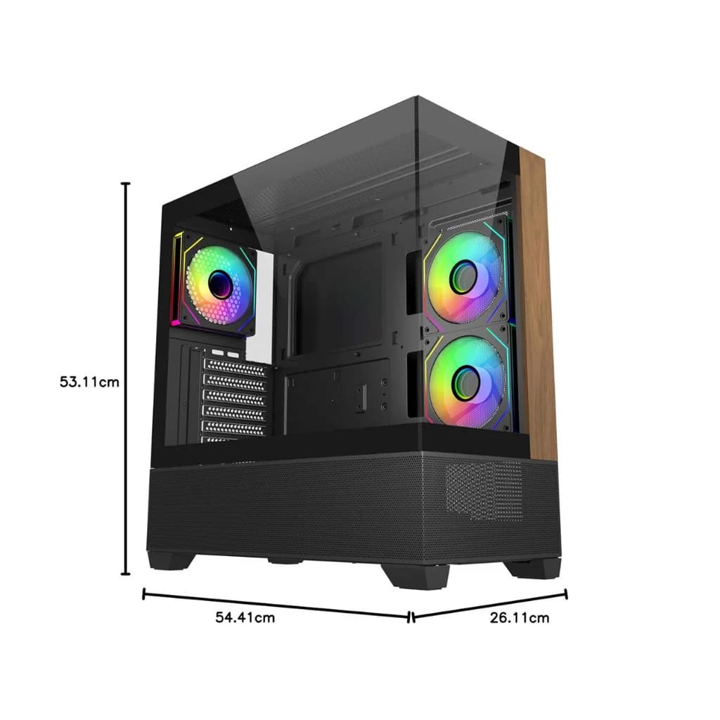Cooler Master Master Elite 690 Wood ATX - Black — thumbnail 4 of 4