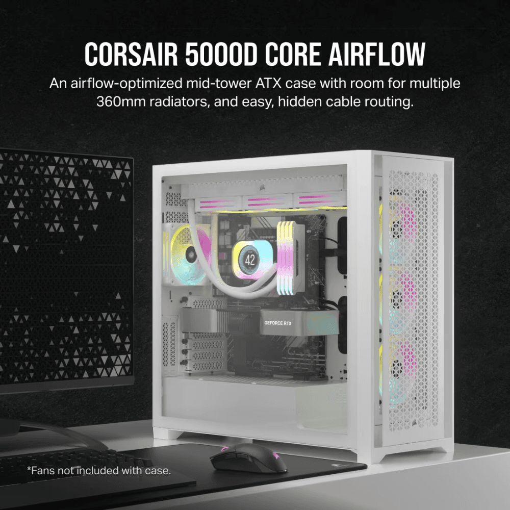 CORSAIR 5000D AIRFLOW CORE MT TEMP GLASS CASE WHITE — thumbnail 2 of 9