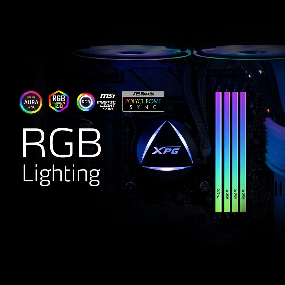 XPG SPECTRIX D35G RGB DDR4 3600MHz 16GB (2×8GB) CL18 UDIMM 288‑Pins Desktop SDRAM DDR4 Dual Channel RAM — thumbnail 6 of 10
