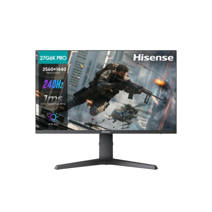 Hisense 27G6K-PRO 27" QHD IPS Gaming Monitor, 2560×1440, 240Hz, 1ms MPRT, Flat Panel, Wide Viewing Angles — thumbnail 1 of 4