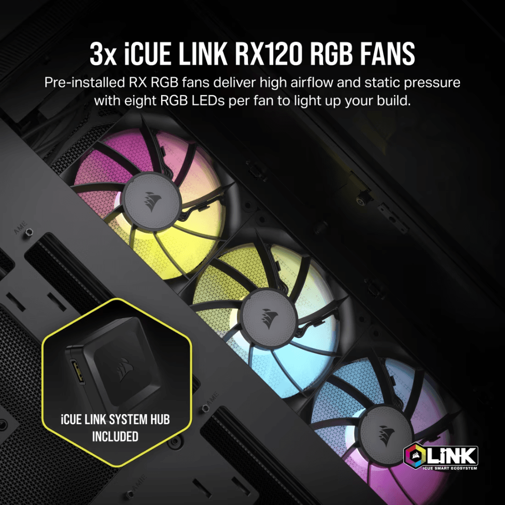 CORSAIR 6500X TEMPERED GLASS MT CASE RGB BLACK ICUE LINK — thumbnail 2 of 4