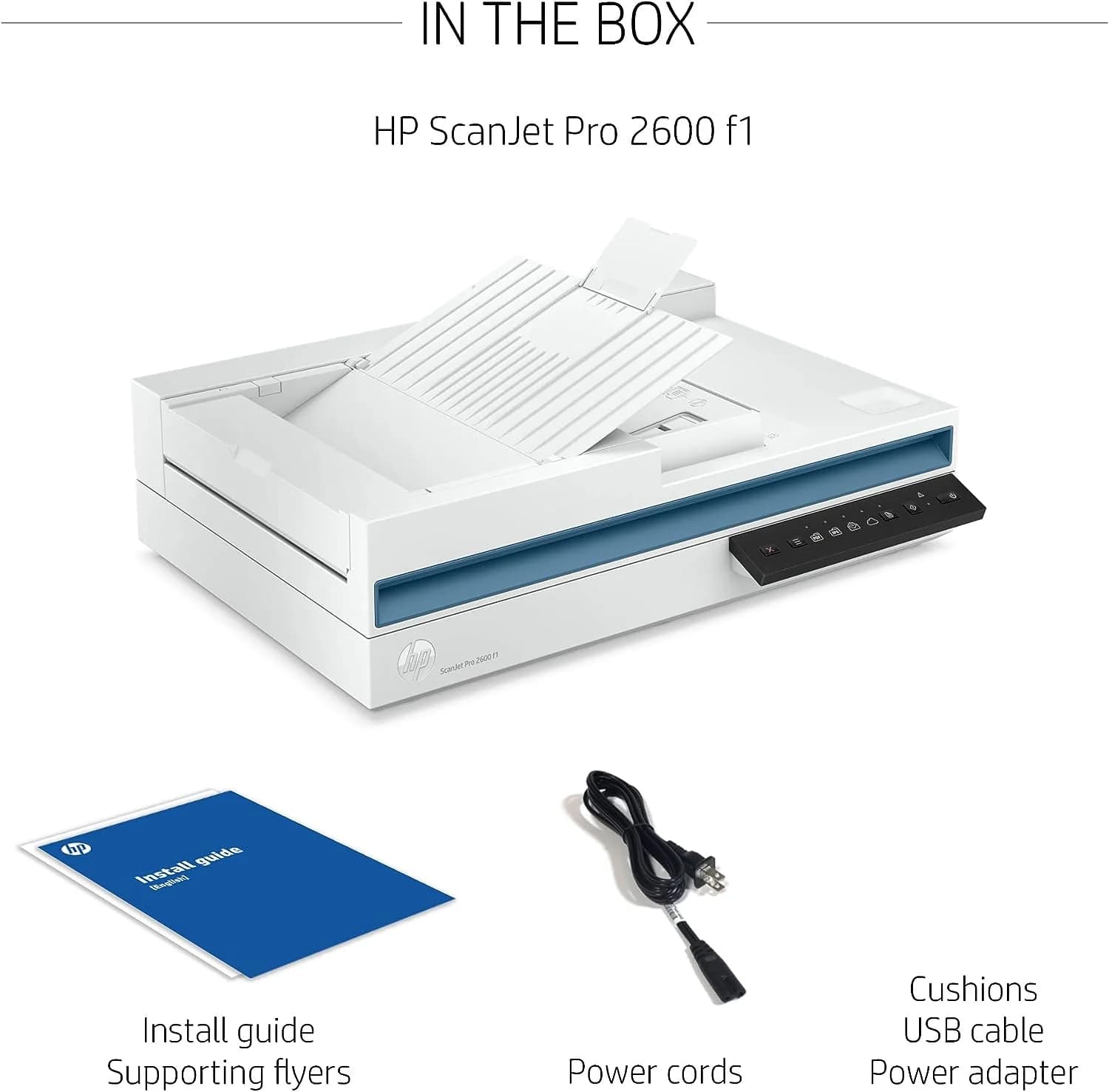 HP ScanJet Pro 2600 f1 A4 Duplex Document & Flatbed Scanner – Up to 25 ppm, 600 dpi ADF & 1200 dpi Flatbed, 60-Sheet ADF — thumbnail 4 of 10