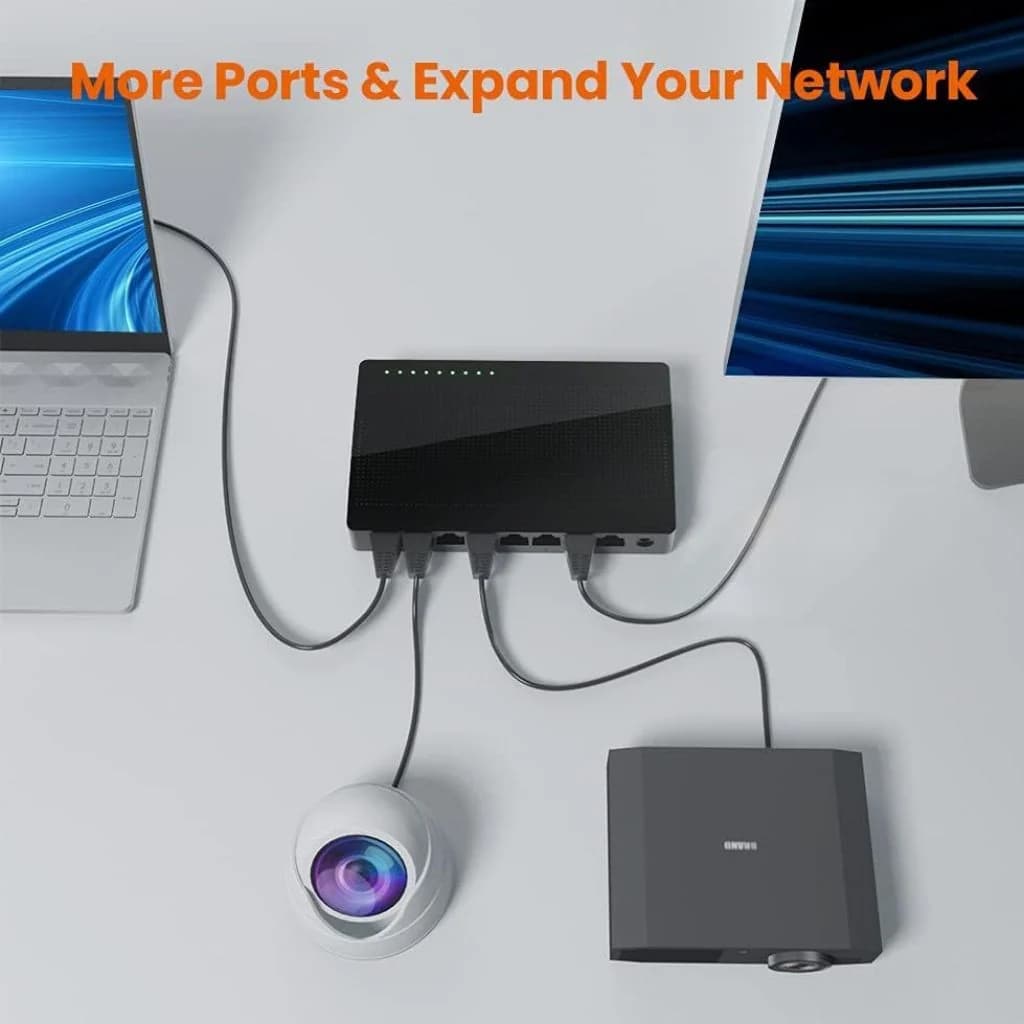 Desktop Hub Switch Tenda SG108 8G - Port — thumbnail 2 of 3
