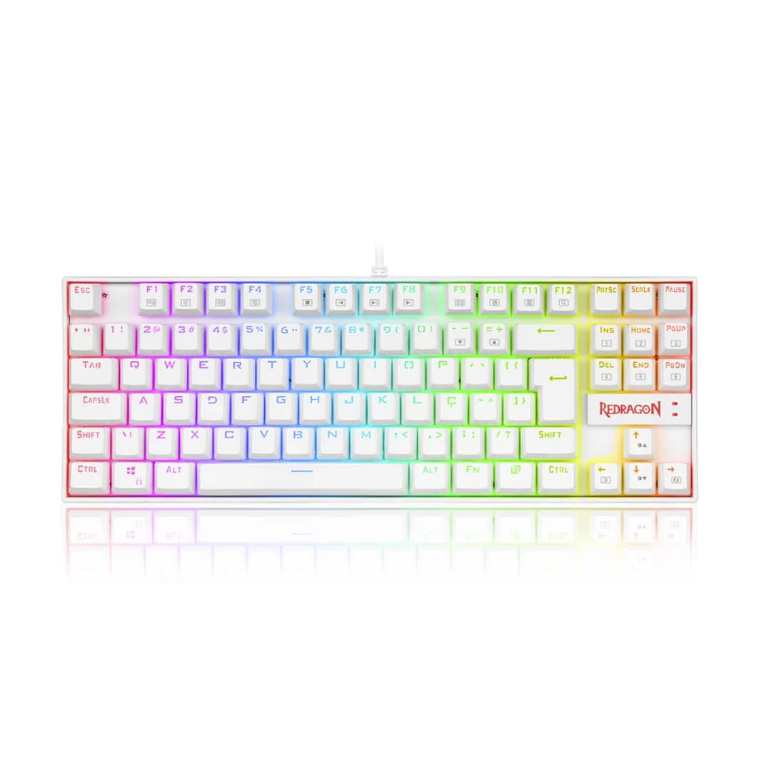 Redragon K552W-RGB, Kumara, 80%, Wired, Red Switches - White — thumbnail 2 of 3