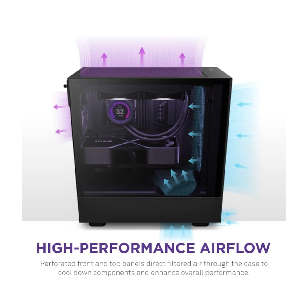 NZXT H5 FLOW ATX Mid-Tower Case – Black — thumbnail 3 of 8