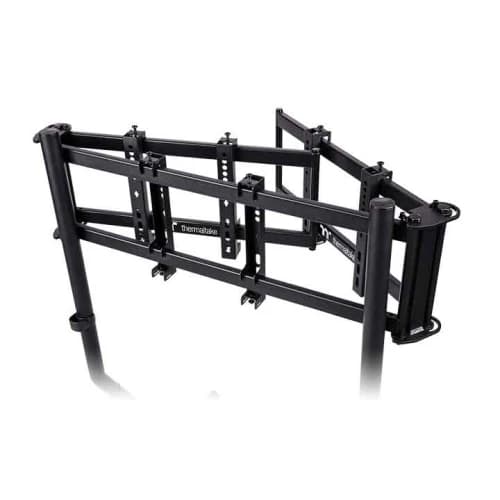 Thermaltake Triple Racing Monitor Stand – Steel Frame, Up to Three 32″ Displays, VESA Mount, Height Adjustable (920–970 mm), Folds Backward — thumbnail 4 of 10