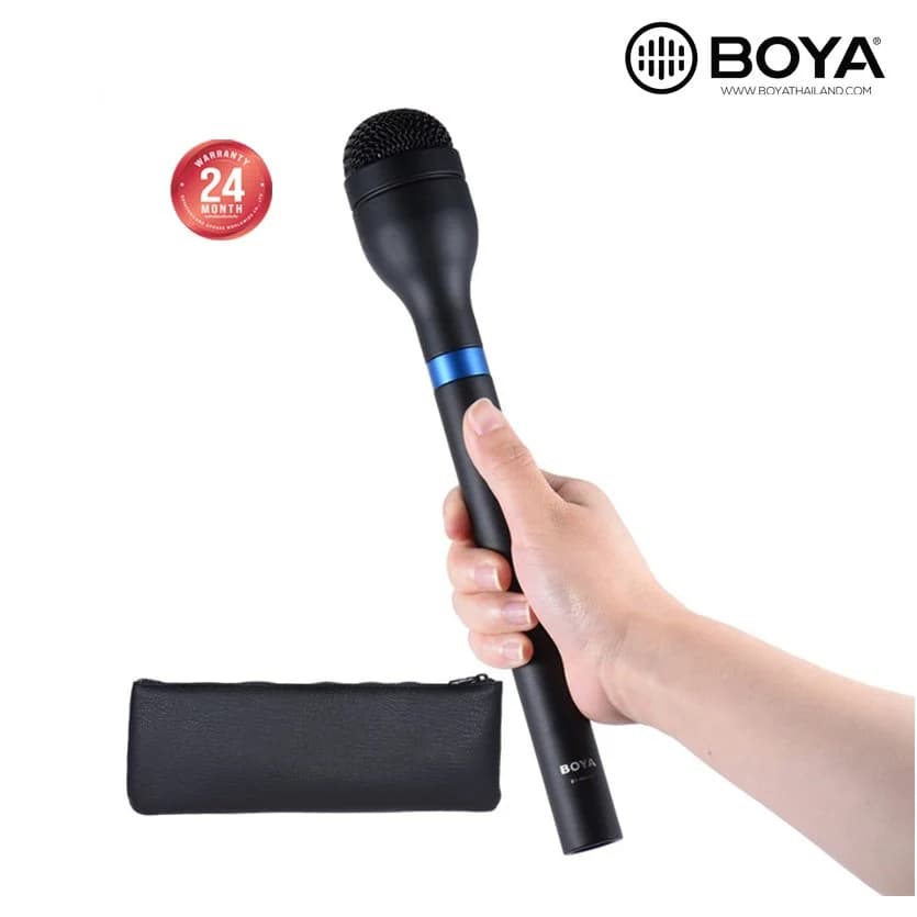 BOYA BY‑HM100 15.6" Long-Handle Omnidirectional Dynamic Handheld Microphone – XLR, 70–15 kHz, Durable Aluminum Body, Interview & ENG Use — thumbnail 5 of 6