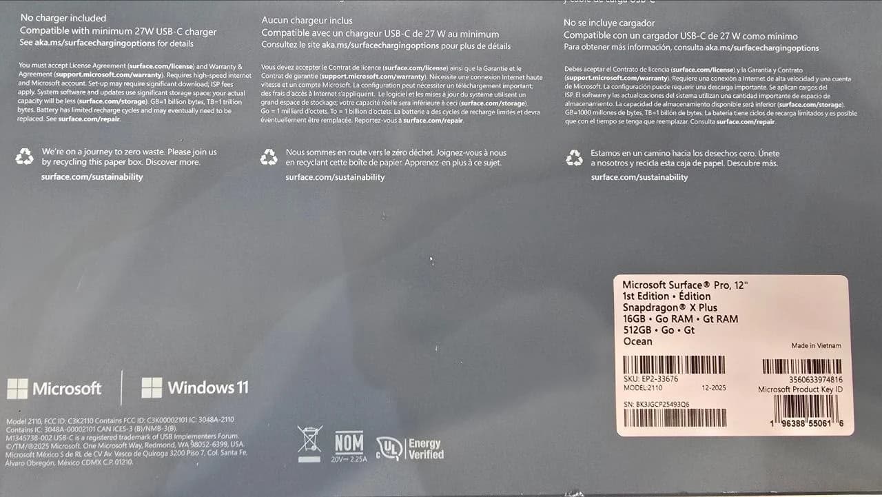 Microsoft Surface Pro 12, Qualcomm® Adreno™, Snapdragon X Plus, RAM 16GB, SSD 512GB, 12.0 Inch (2196 x 1464), Ocean — thumbnail 5 of 5