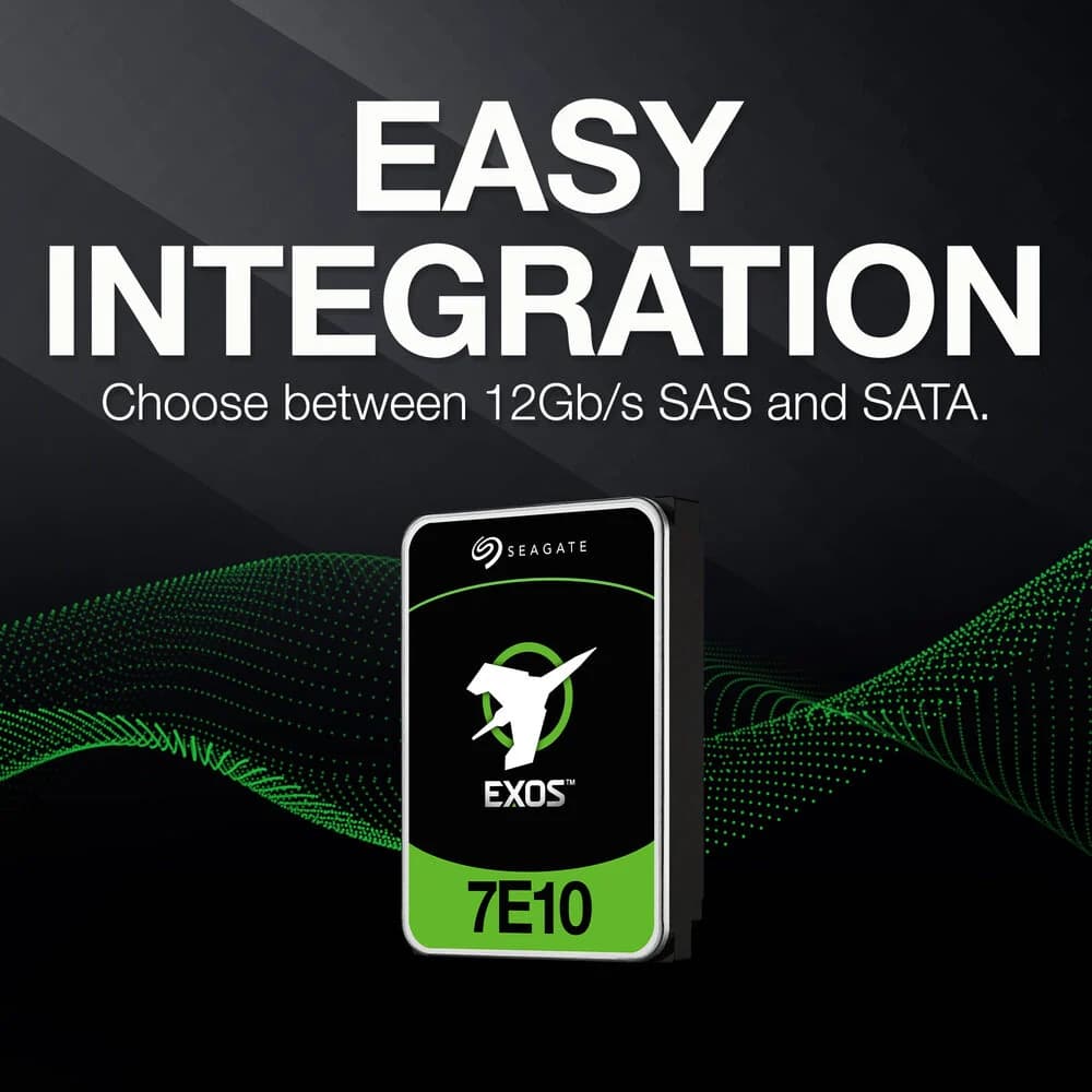 Seagate Exos 7E10 Enterprise HDD – 10TB, 7200 RPM, SATA/SAS, 550TB/yr Workload, 2M Hours MTBF — thumbnail 5 of 6