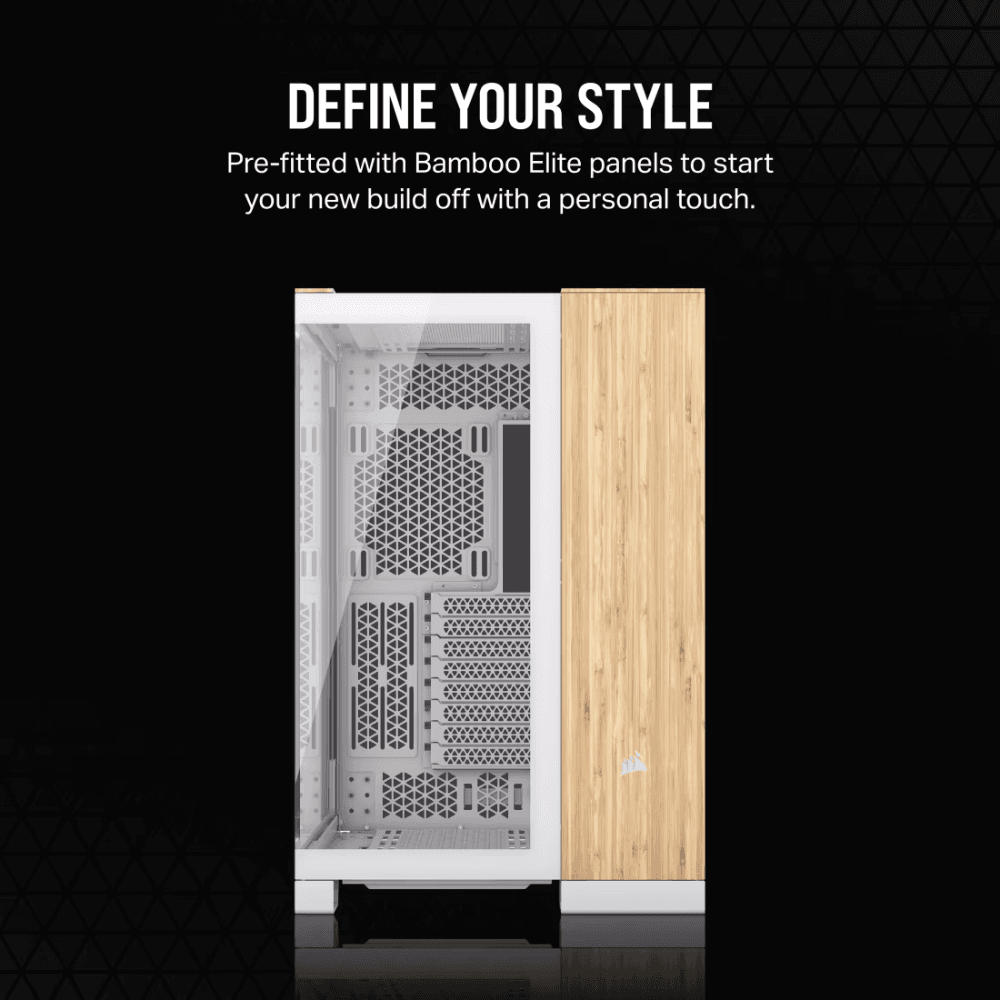 CORSAIR 6500X TEMPERED GLASS MT  BAMBOO WOOD CASE RGB — thumbnail 3 of 4