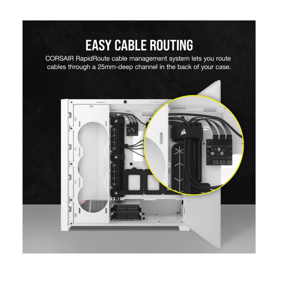 CORSAIR 5000D ICUE AIRFLOW FAN RGB MT CASE WHITE — thumbnail 3 of 5
