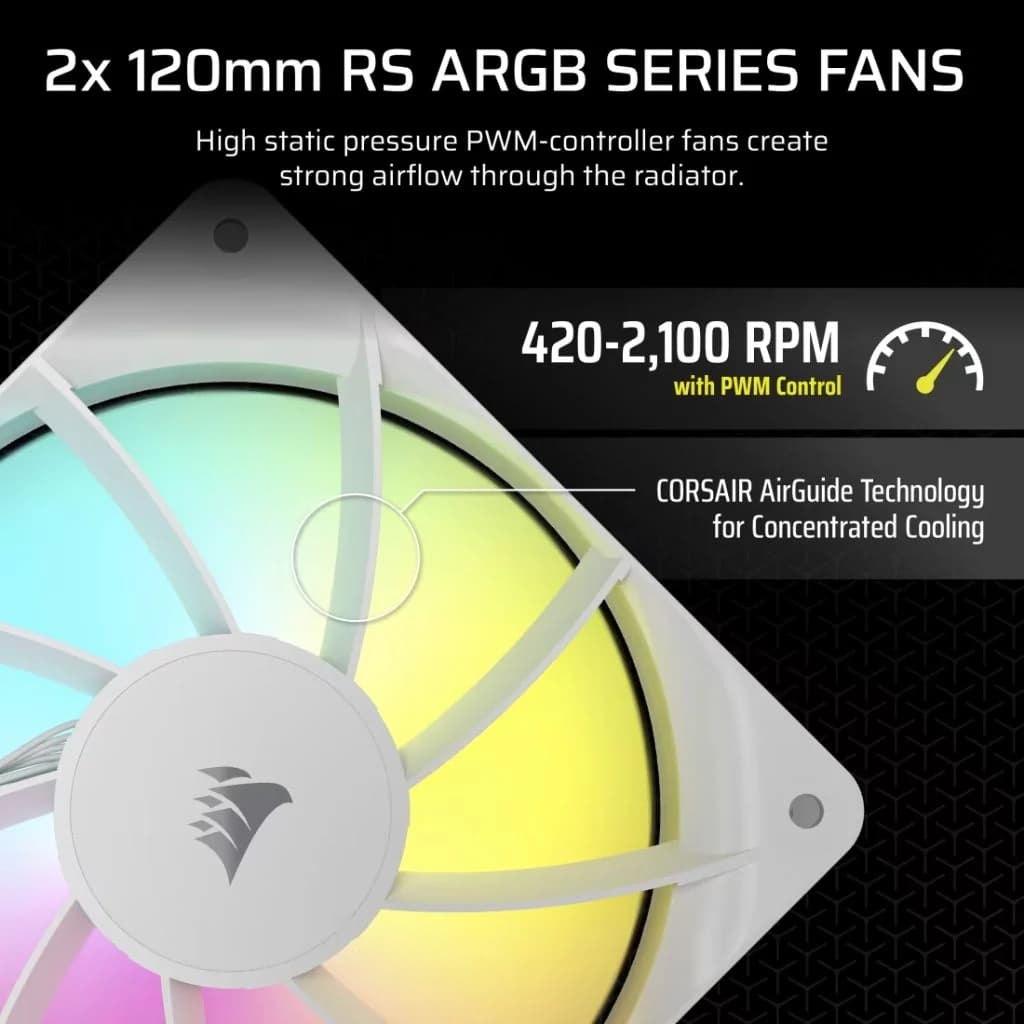 Corsair NAUTILUS 240 RS ARGB Liquid CPU Cooler - White — thumbnail 5 of 5