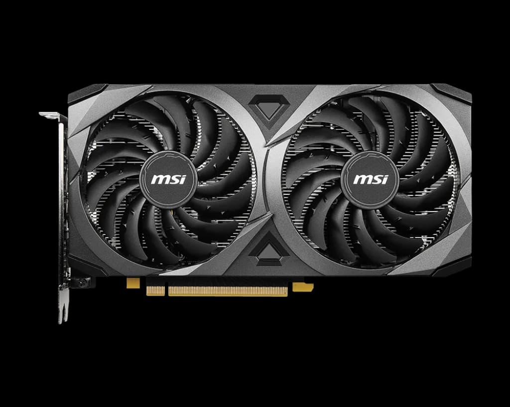 MSI GeForce RTX 3060 VENTUS 2X 12G OC – Ampere GPU, 12 GB GDDR6 15 Gbps, 1807 MHz Boost, Dual TORX Fan 3.0, 3× DP 1.4a & HDMI 2.1 — thumbnail 2 of 5