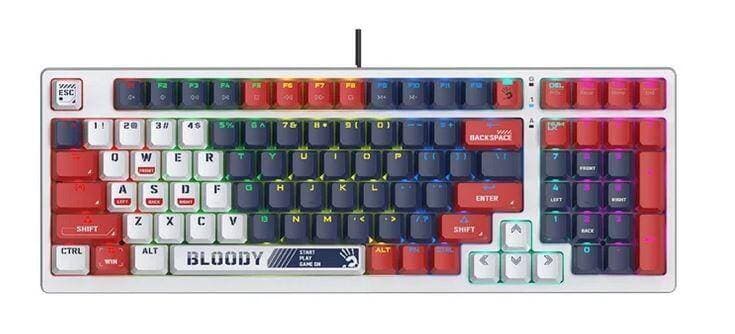 Bloody S98 USB Sports Navy Mechanical Switch Gaming Keyboard (BLMS Red Switches) /  ( En/Ar ) — thumbnail 1 of 4