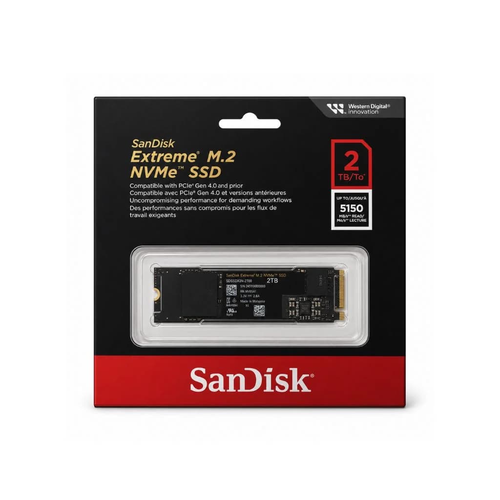 SanDisk Extreme 2TB NVMe SSD - M.2 2280 PCIe Gen 4 — thumbnail 1 of 4