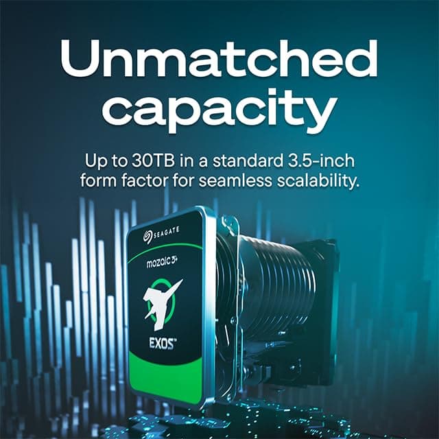 Seagate Exos M 30TB Enterprise Internal Hard Drive HDD - 3.5in 6GB/s SATA 7200RPM 2.5M MTBF — thumbnail 7 of 10