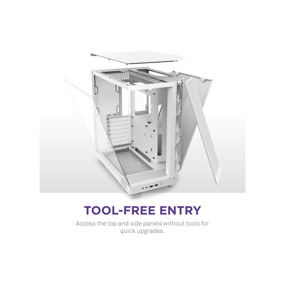 NZXT H6 FLOW COMPACT DUAL-CHAMBER ATX WHITE CASE — thumbnail 5 of 6