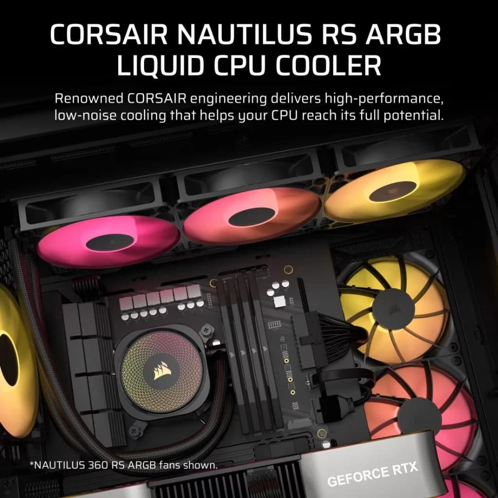 Corsair NAUTILUS 240 RS ARGB Liquid CPU Cooler - Black — thumbnail 3 of 5