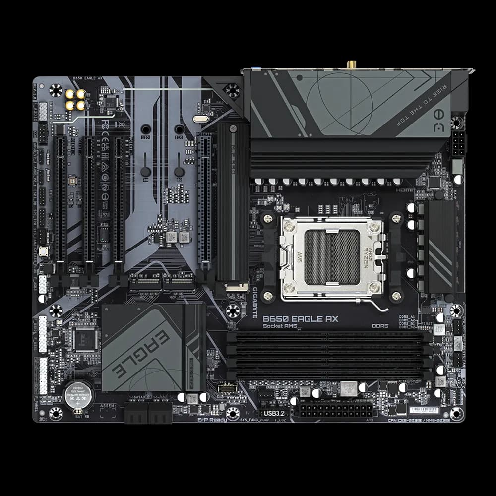 GIGABYTE B650 EAGLE AX Motherboard – AM5, DDR5, PCIe 5.0, Wi-Fi 6E, 12+2+2 VRM, 3× M.2, USB 3.2 Gen2, Smart Fan 6, Q-Flash Plus, ATX — thumbnail 5 of 6