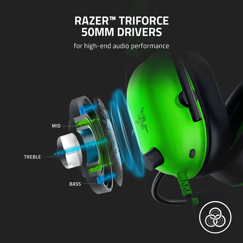 Razer BlackShark V2 X Gaming Headset: 7.1 Surround Sound - 50mm Drivers - Memory Foam Cushion - For PS4, PS5,PC (Stereo Only) Switch - 3.5mm Audio Jack — thumbnail 4 of 5