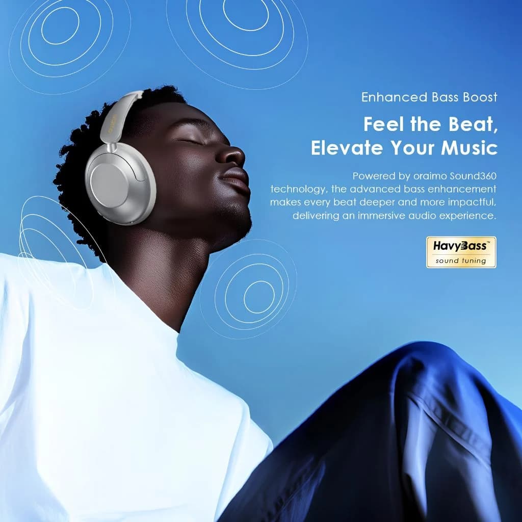 Oraimo BoomPop Pro Wireless Headset - Grey — thumbnail 2 of 5