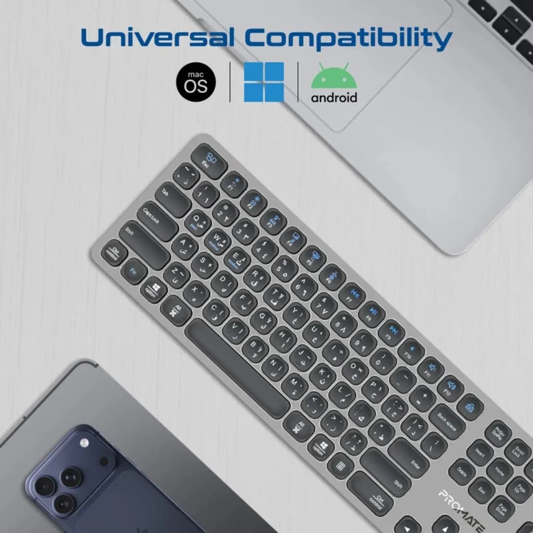 Promate ProKeys-X2 Tri-Mode Office Wireless Keyboard — thumbnail 4 of 4