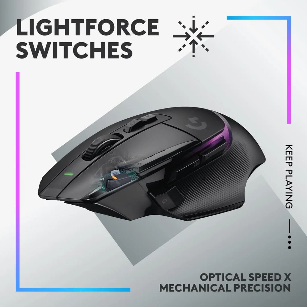 Logitech G502 X PLUS Lightspeed Wireless Optical Mouse Black — thumbnail 3 of 6