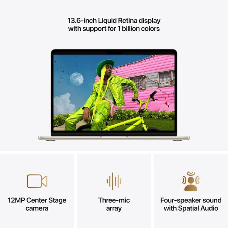 Apple 13" MacBook Air M5 - 10-Core CPU - 16GB RAM - 1TB SSD - 10-Core GPU  - Arabic (Starlight) — thumbnail 3 of 8