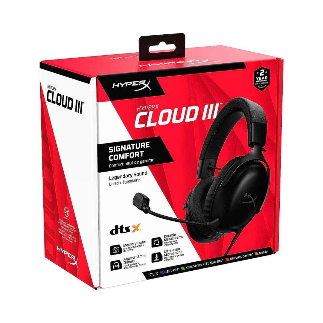 HyperX Cloud III Wired Gaming Headset - Black — thumbnail 3 of 5