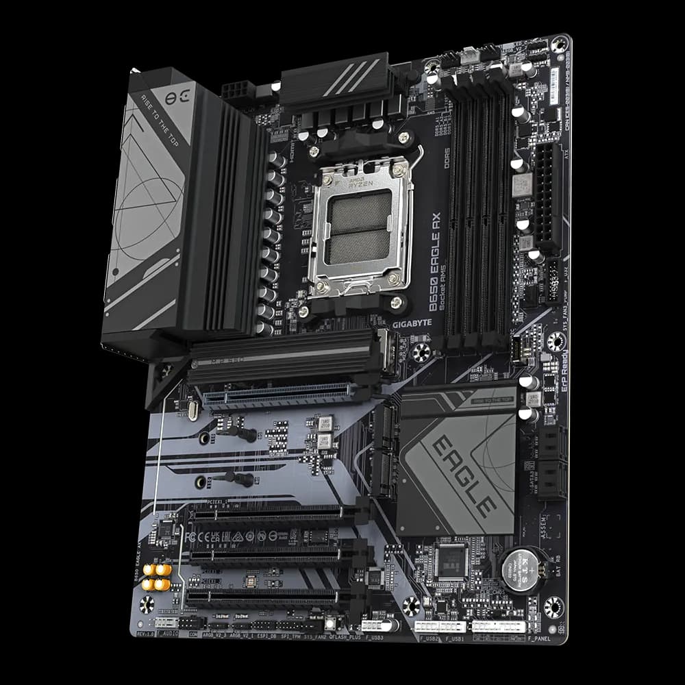 GIGABYTE B650 EAGLE AX Motherboard – AM5, DDR5, PCIe 5.0, Wi-Fi 6E, 12+2+2 VRM, 3× M.2, USB 3.2 Gen2, Smart Fan 6, Q-Flash Plus, ATX — thumbnail 3 of 6