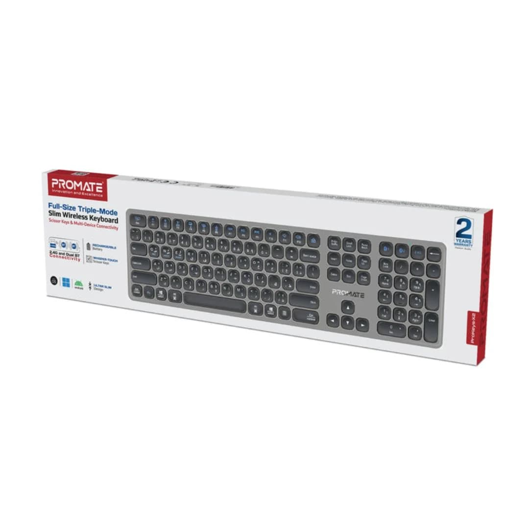 Promate ProKeys-X2 Tri-Mode Office Wireless Keyboard — thumbnail 2 of 4