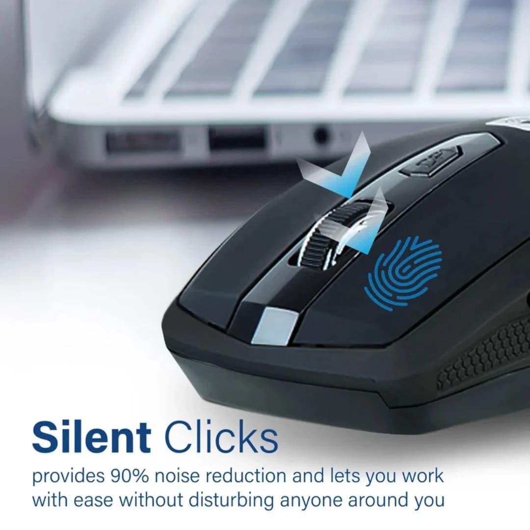 Promate Breeze Silent Switch Wireless Mouse - Black — thumbnail 2 of 5