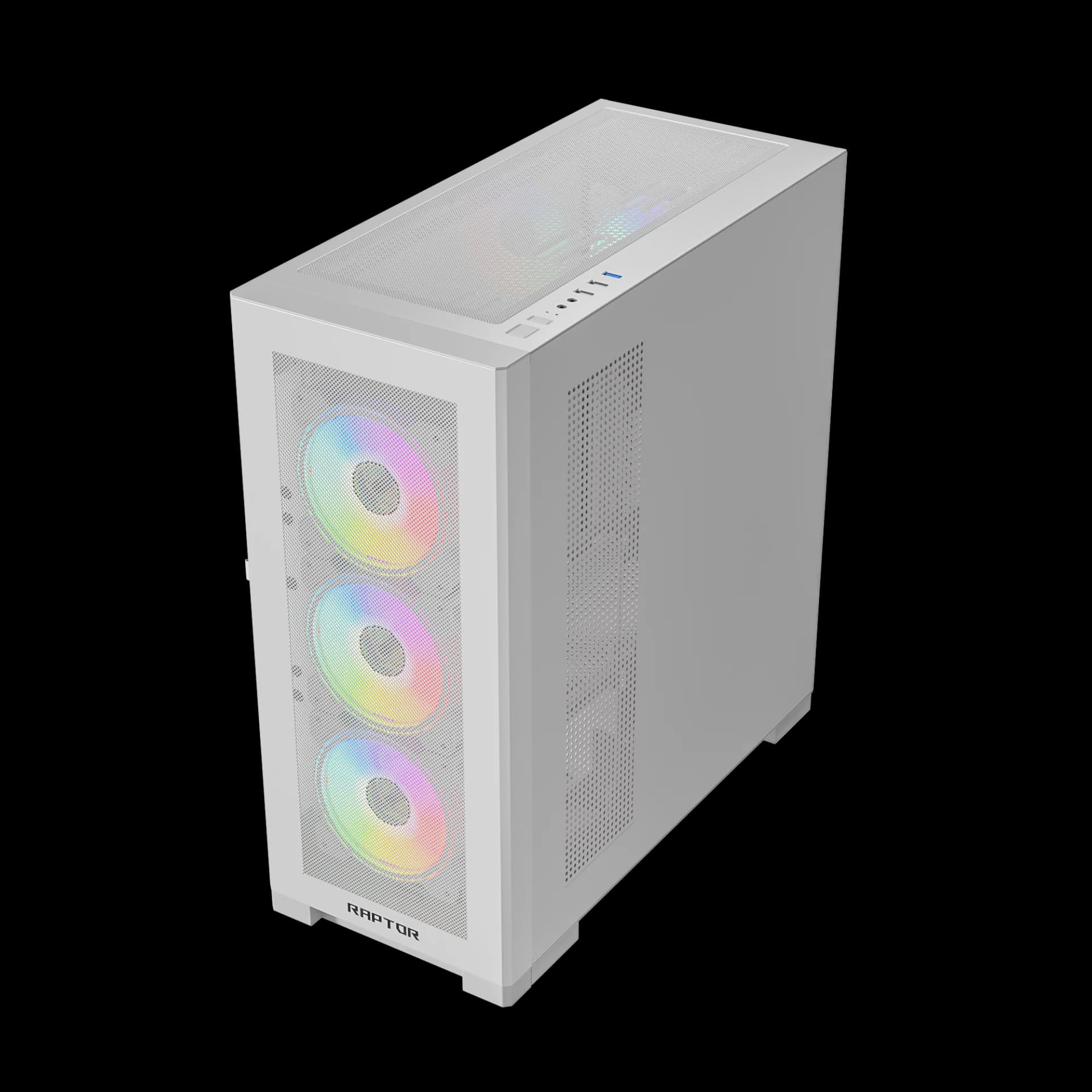 Raptor 290-XL ARCTIC HAWK RGB Mid Tower Case - White — thumbnail 3 of 10