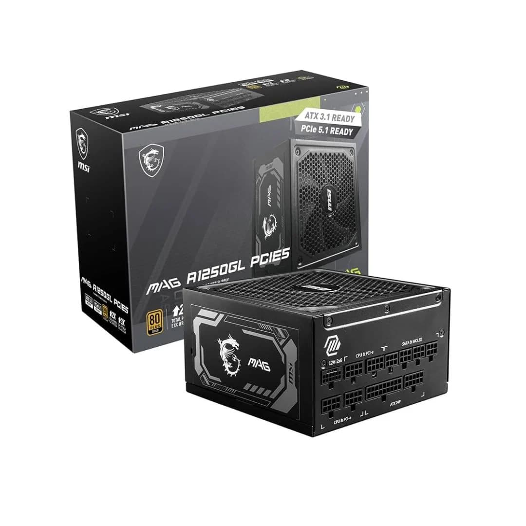 MSI MAG A1250GL 1250W PLUS Gold full modular - PCIE5, Power Supply