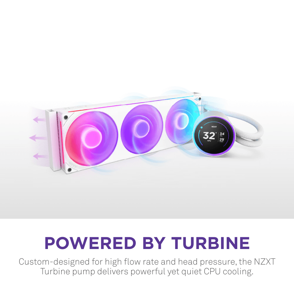 NZXT KRAKEN ELITE 420MM RGB WITH CONTROLLER WHITE RL-KR42E-W2 — thumbnail 2 of 2