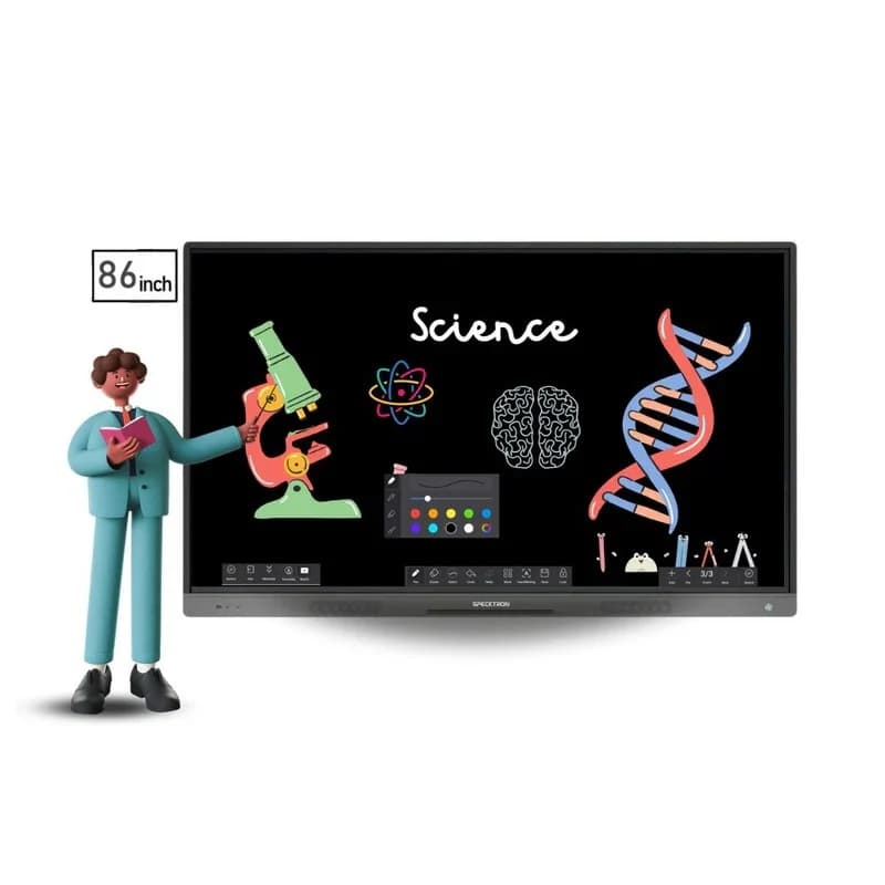 Specktron CDX-i Series 86-Inch - 4K, 20 Point Touch, Android 12, RAM 8GB, Storage 128GB Smart Interactive Whiteboard Display