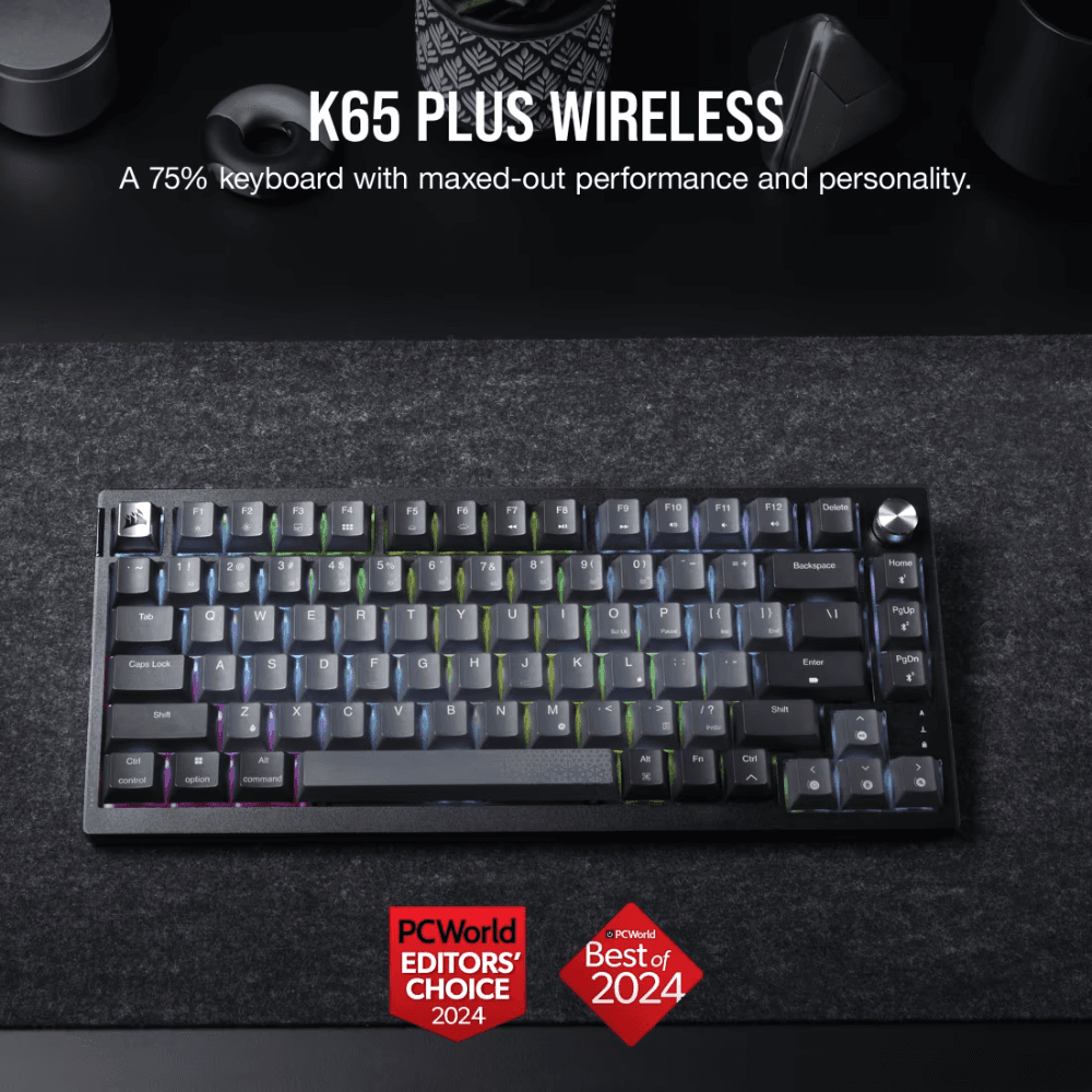 CORSAIR K65 PLUS WIRELESS 75% RGB Mechanical Gaming Keyboard — thumbnail 2 of 6