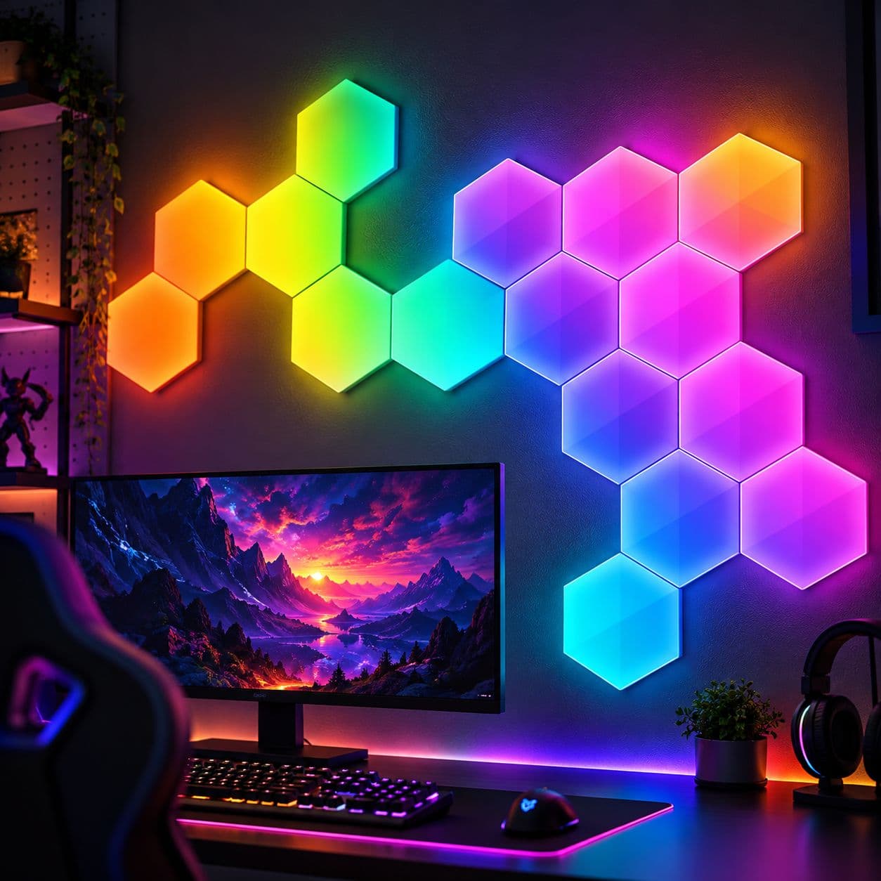Hexagon Gaming Light (15 Piece) — thumbnail 1 of 4