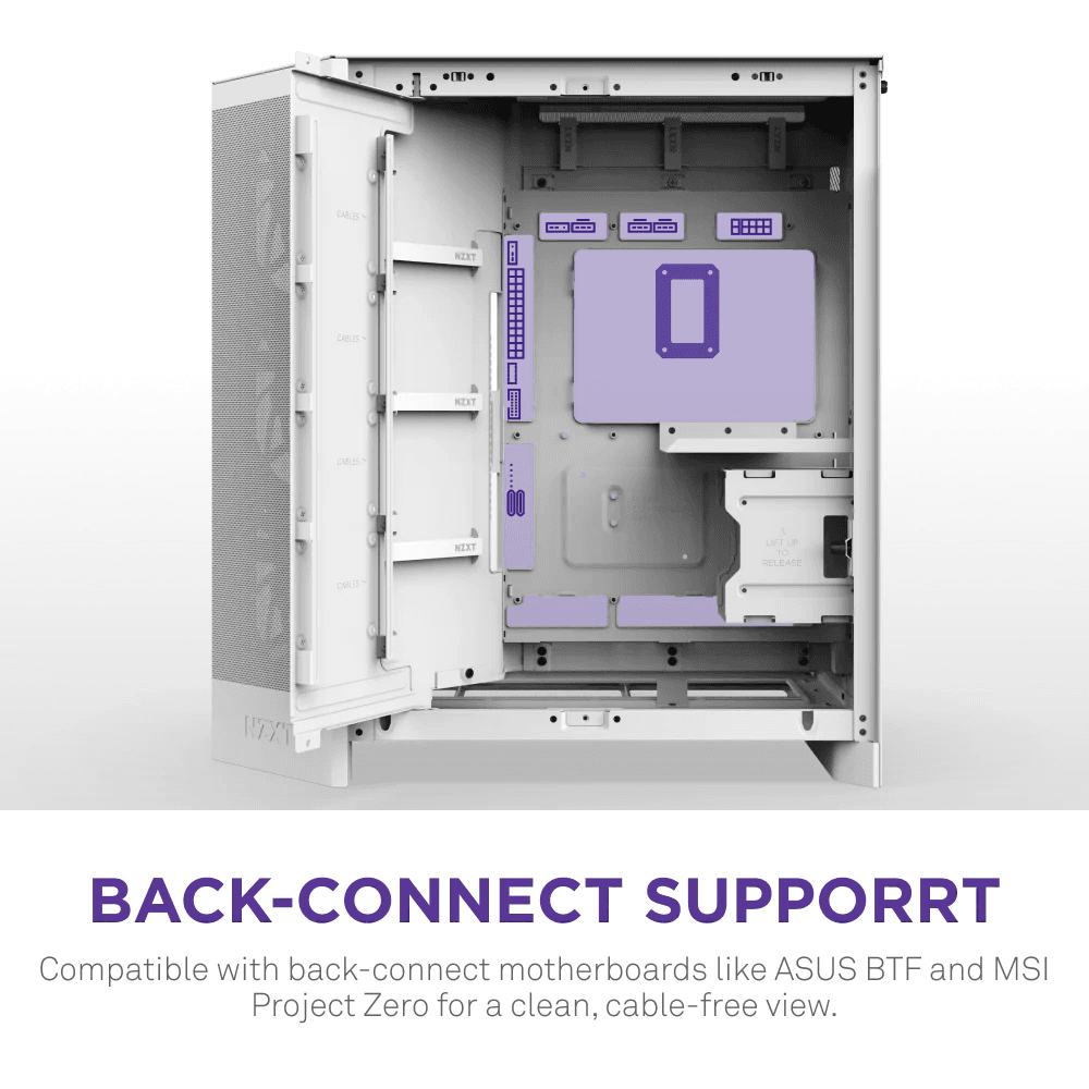 NZXT H9 FLOW RGB+ DUAL-CHAMBER MID TOWER Airflow With CONTROL HUB White CASE — thumbnail 9 of 9